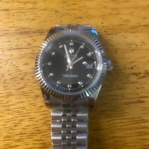 New Silver Houlns Watch with Black Dial